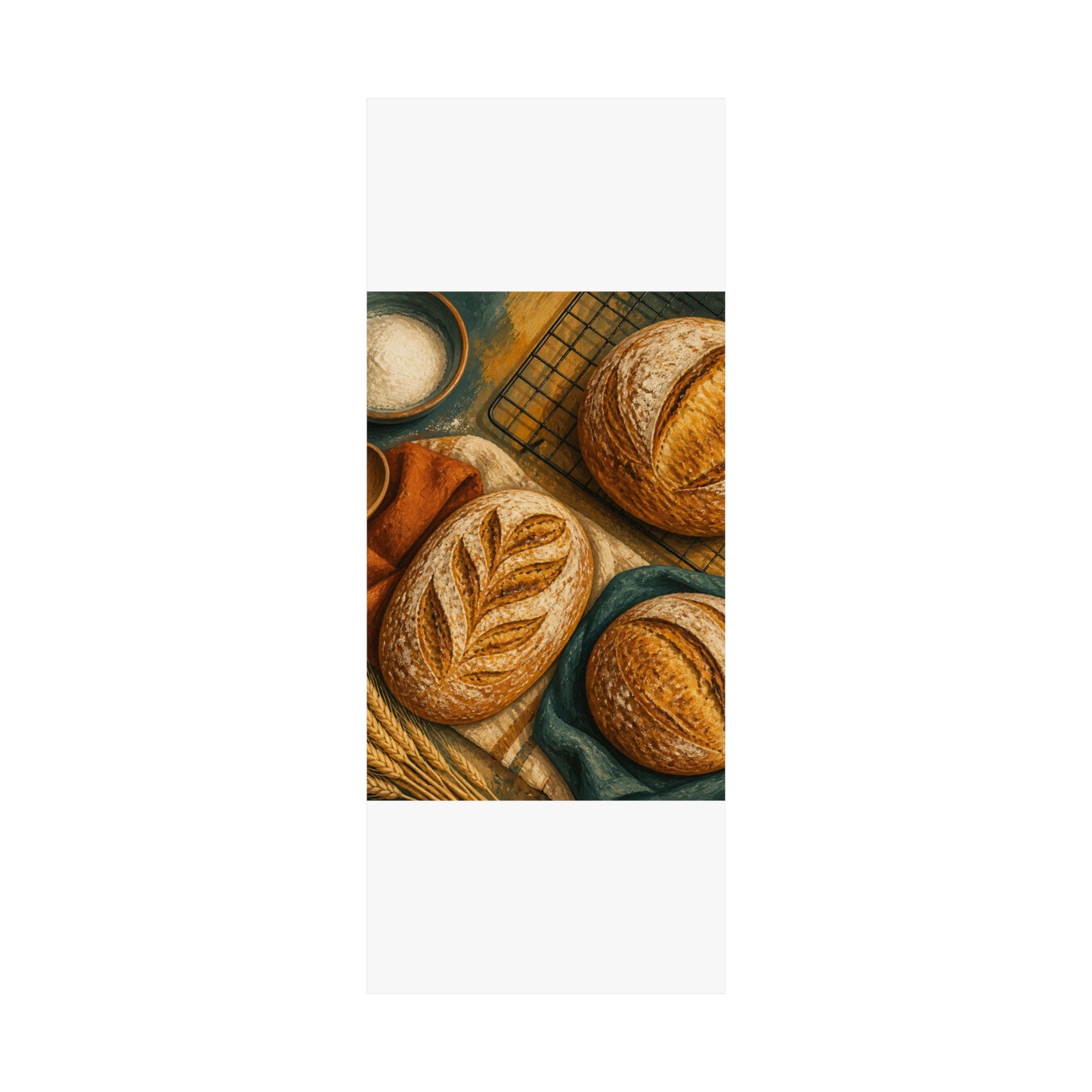 Artisan Bread Baking Still Life Poster