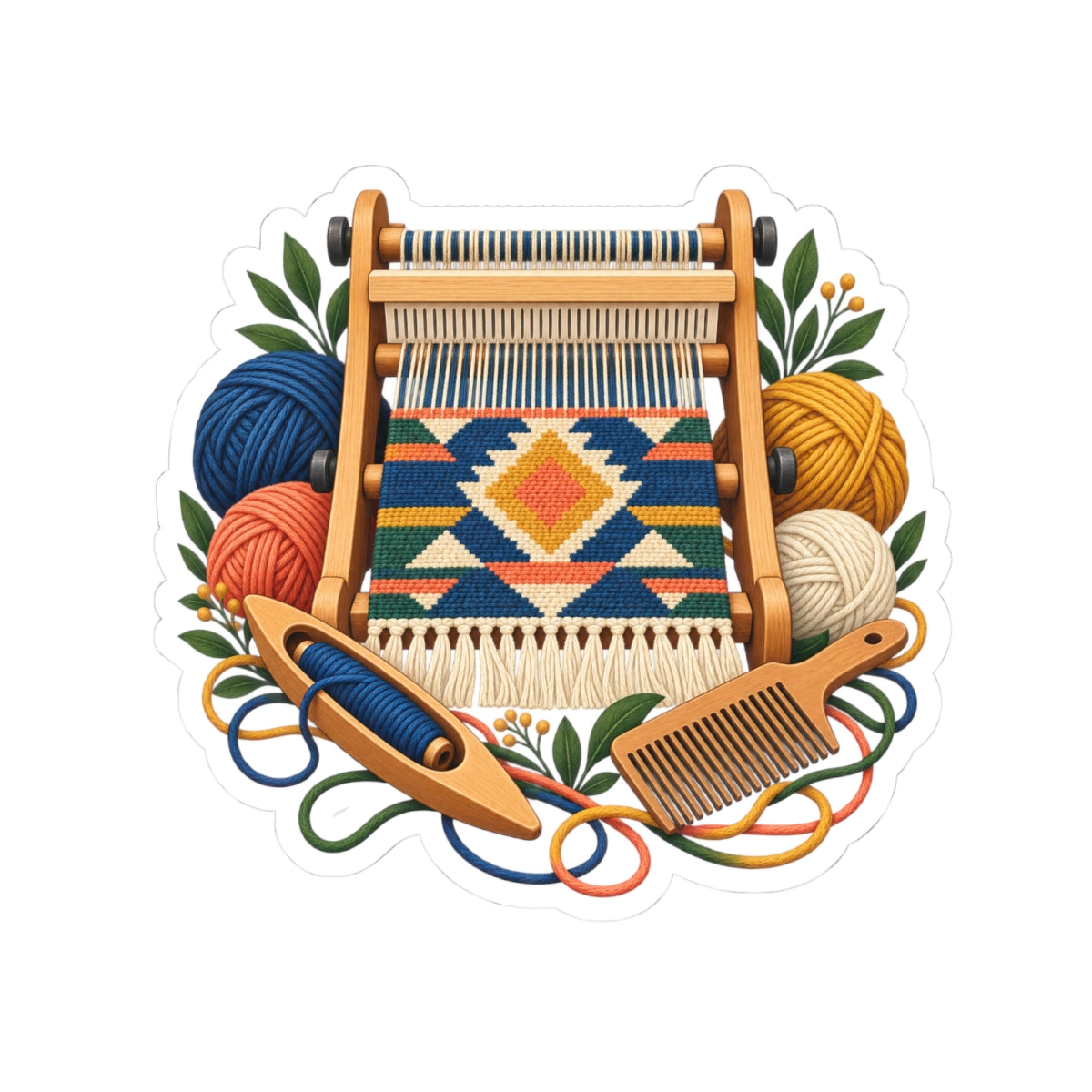 Geometric Hand Weaving Workshop Sticker