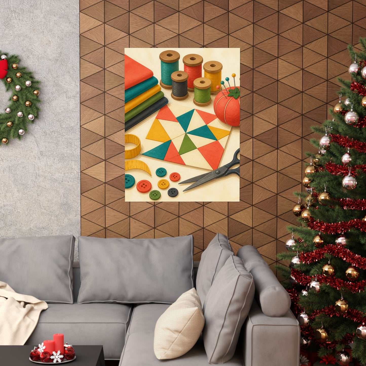 Colorful Sewing and Quilting Hobby Poster