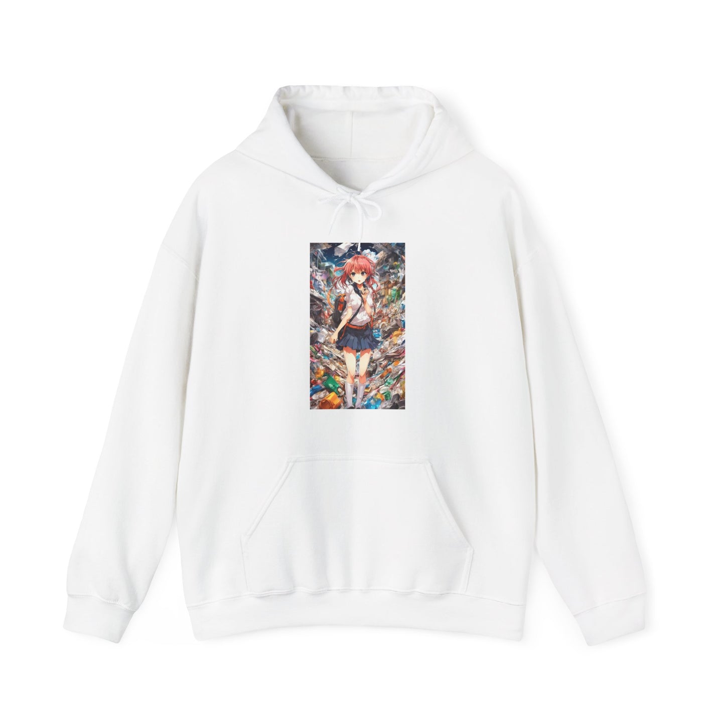 Recycling Day Anime Schoolgirl Eco Street Art Hoodie