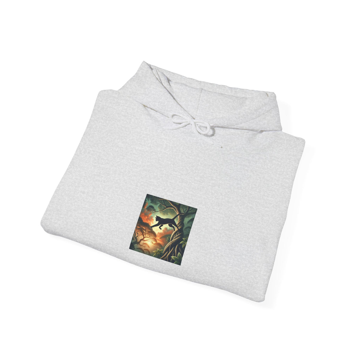 Enchanted Black Cat Forest Fantasy Graphic Hoodie Cat Lover Gift