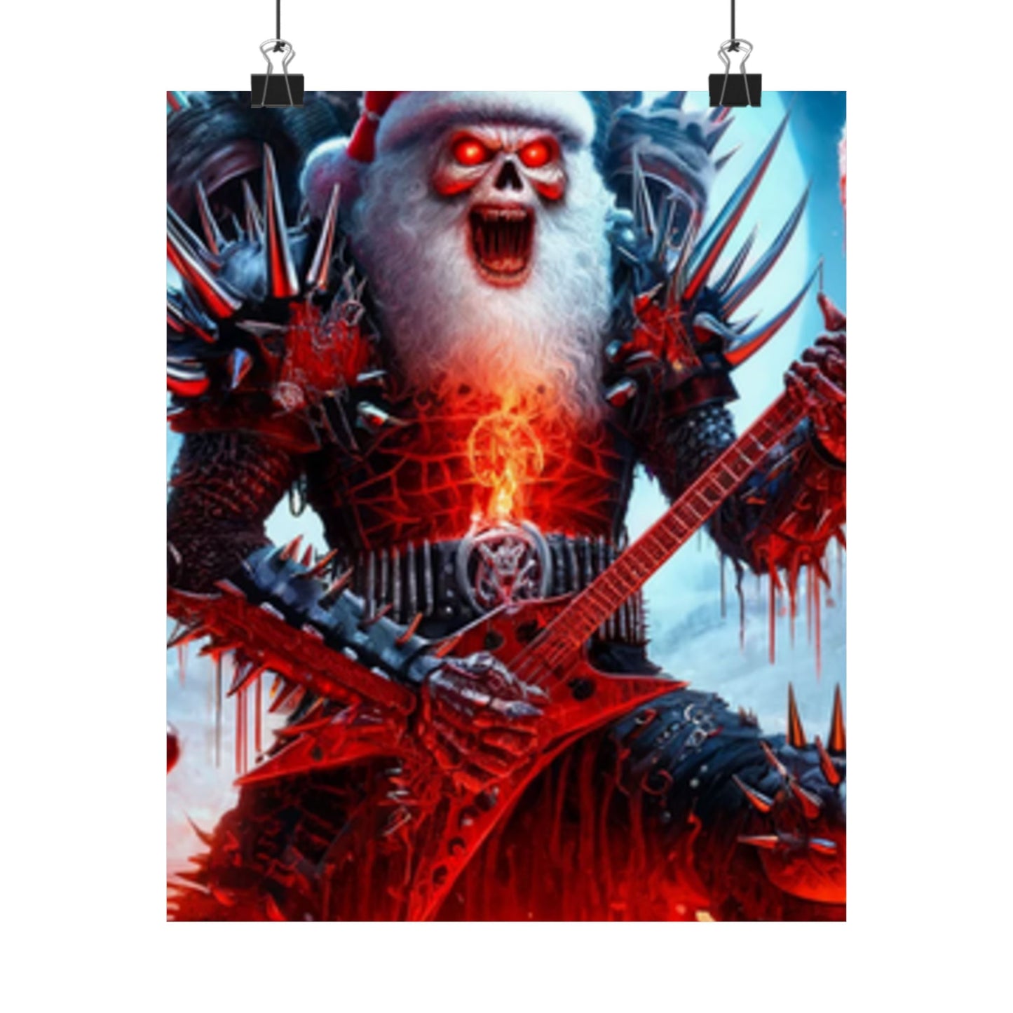 Heavy Metal Santa Holiday Concert Music Room Poster
