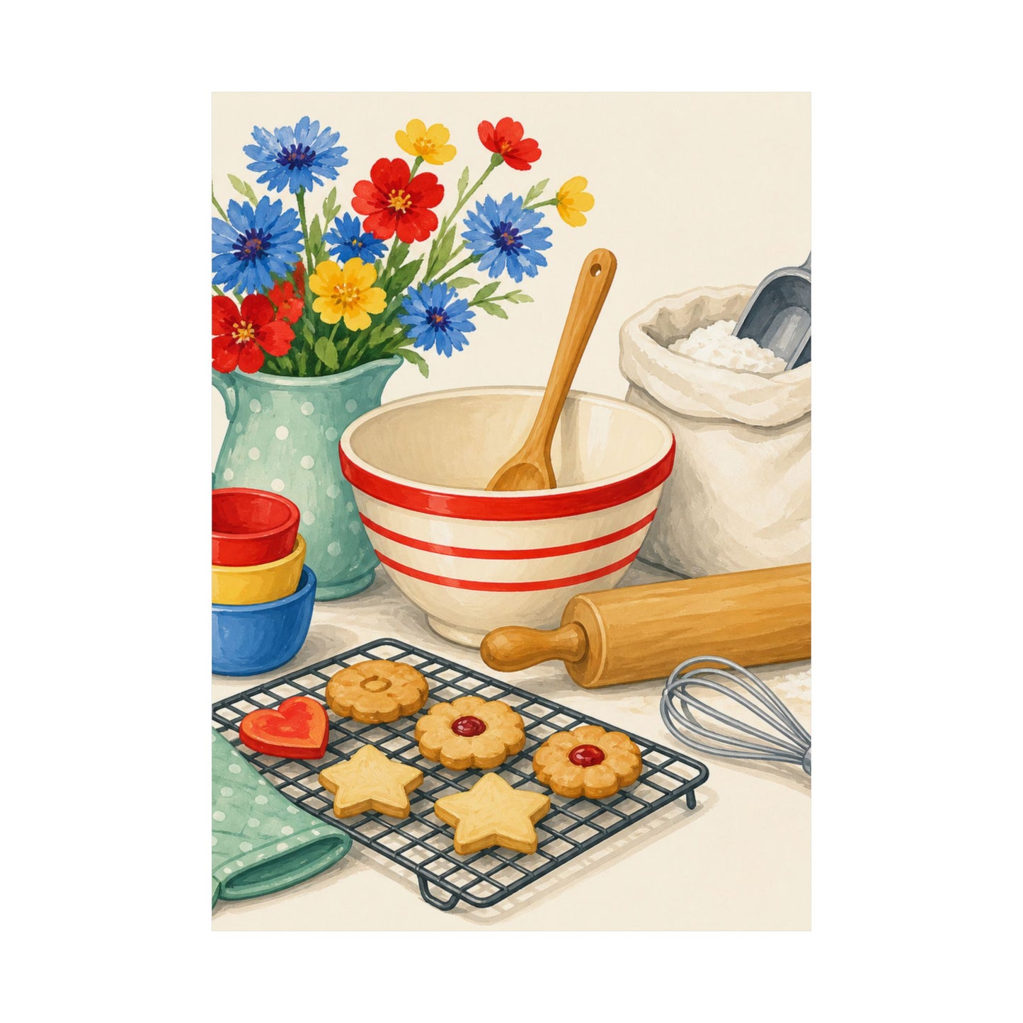 Cheerful Home Baking Hobby Poster