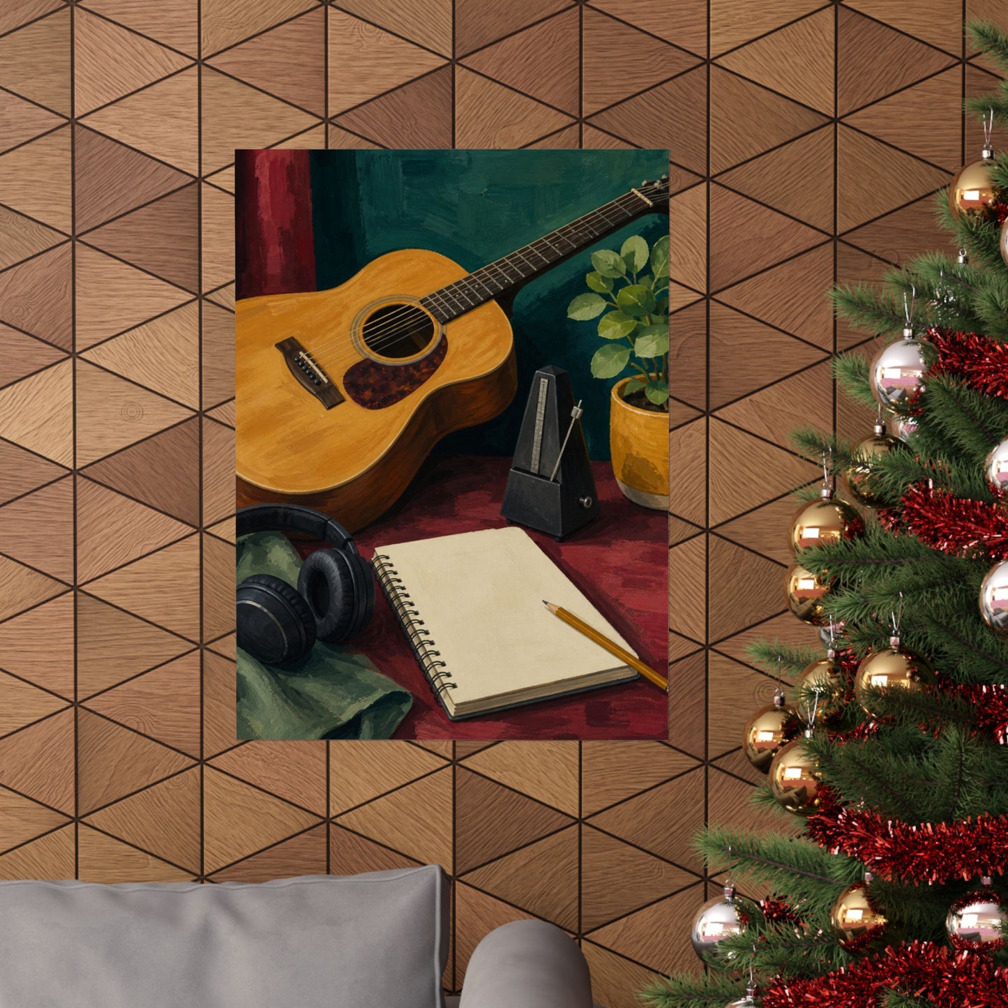 Cozy Acoustic Music Practice Art Poster