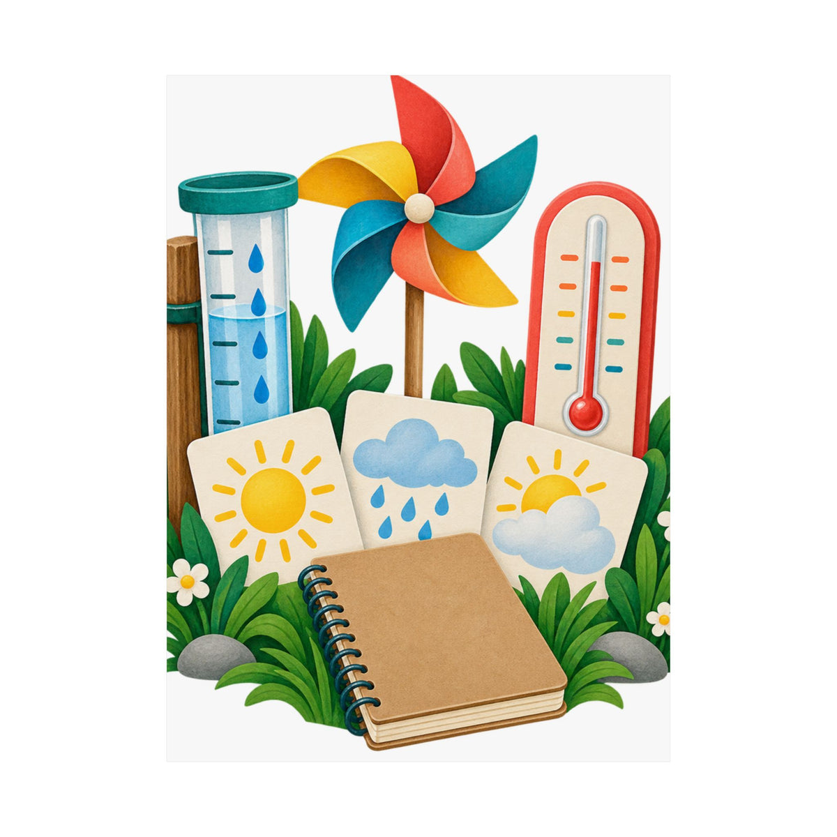 Colorful Backyard Weather Watching Kit Poster