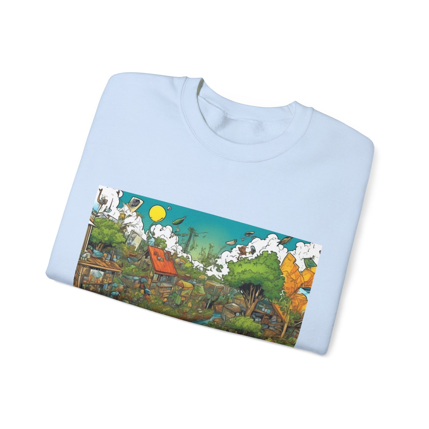 Whimsical Garden Stream Nature Gift Art Sweatshirt