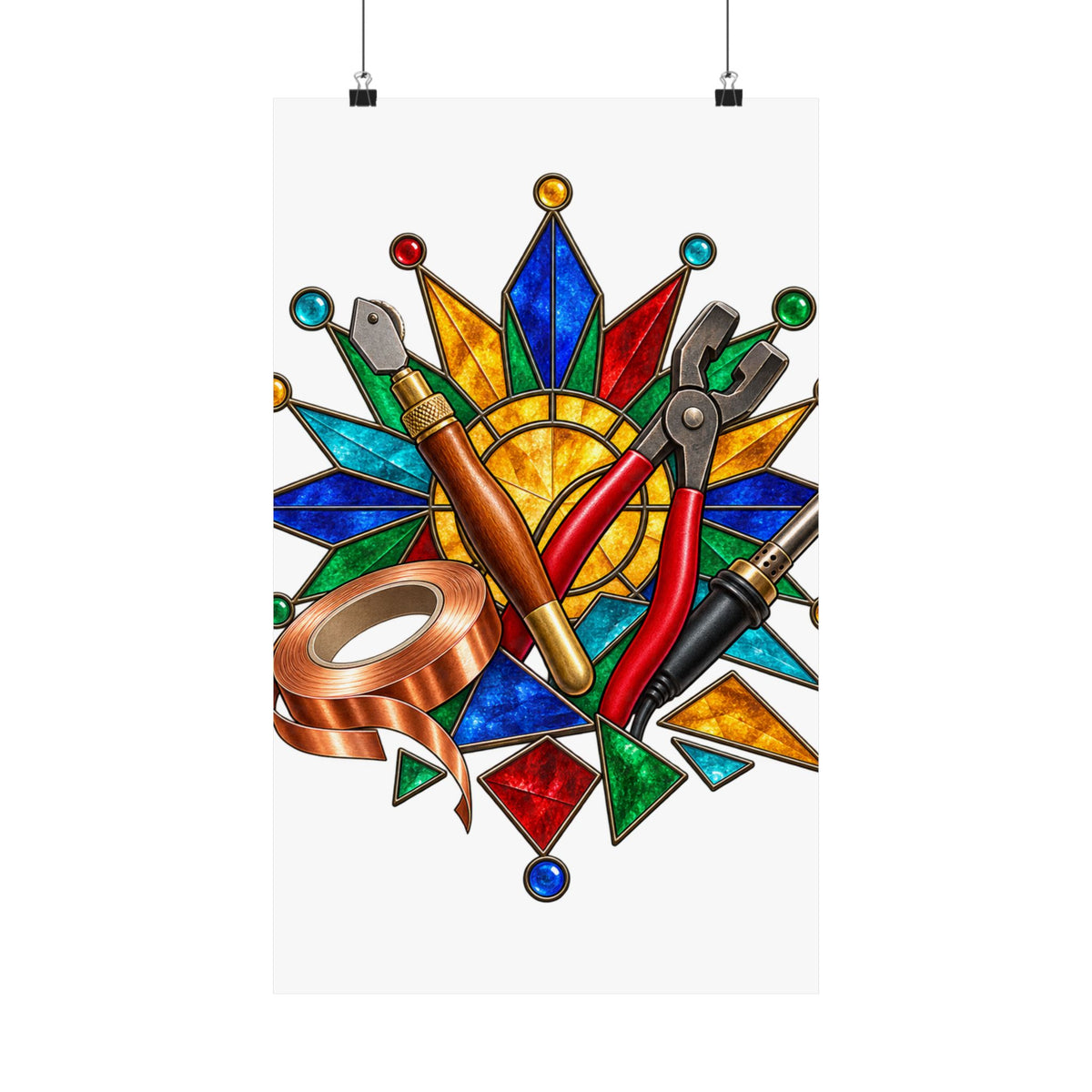 Stained Glass Workshop Tools Poster