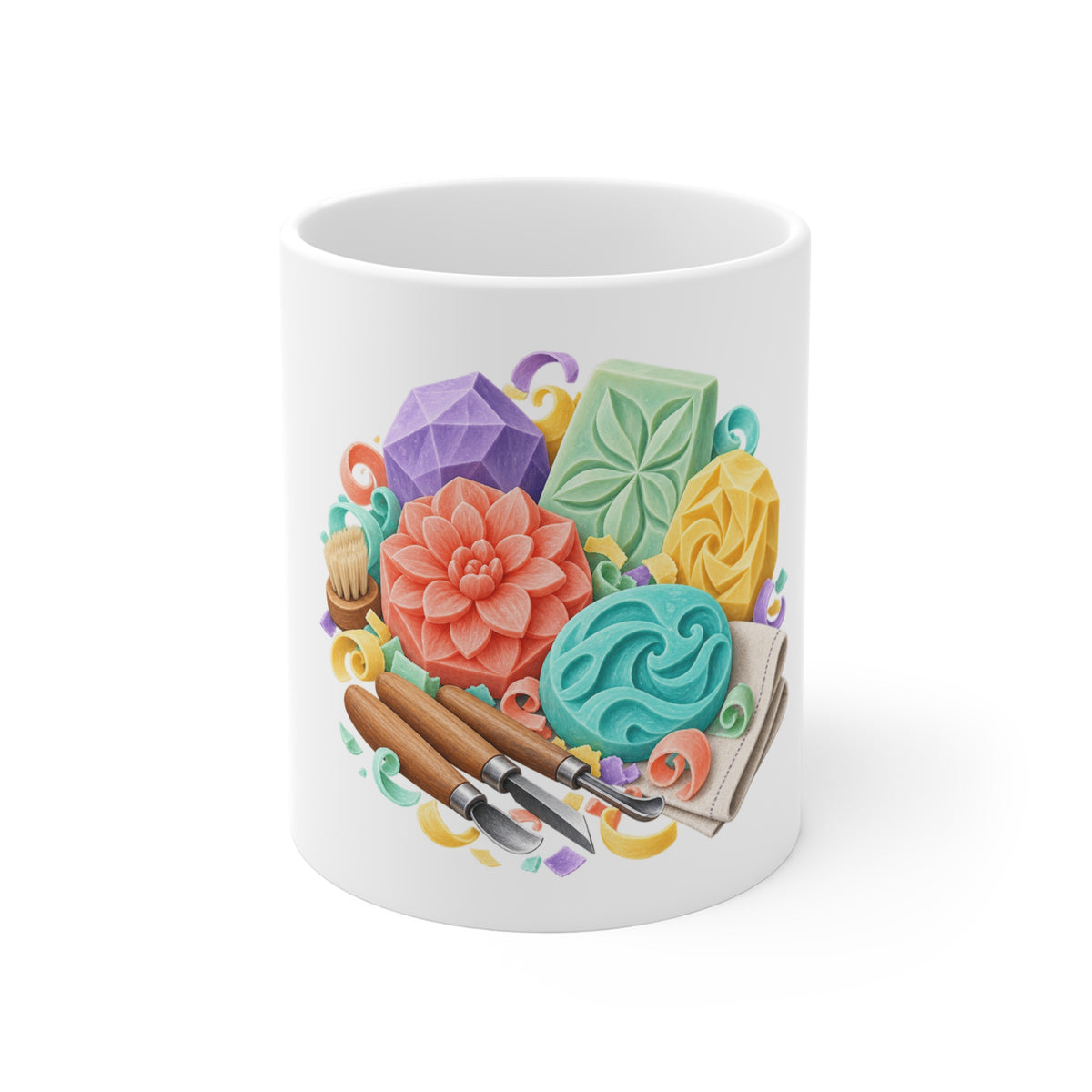 Colorful Soap Carving Workshop Mug
