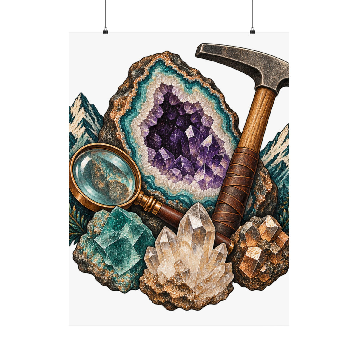 Vintage Geode and Rockhounding Field Kit Poster