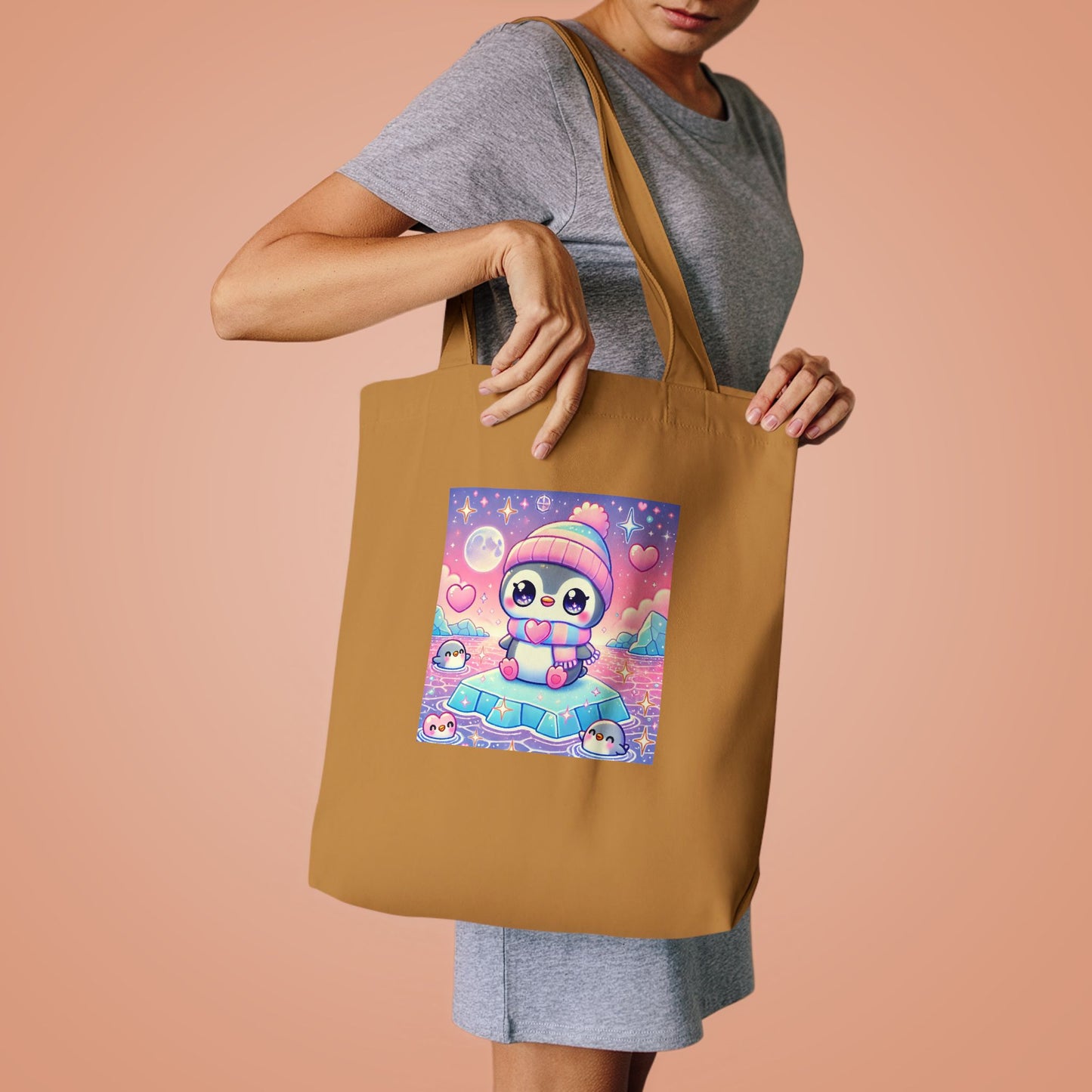 Cute Winter Penguin Ice Floe Kawaii Art Tote Bag