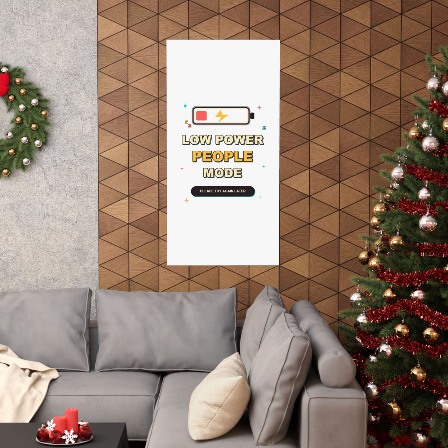 Low Power People Mode Funny Introvert Social Battery Poster