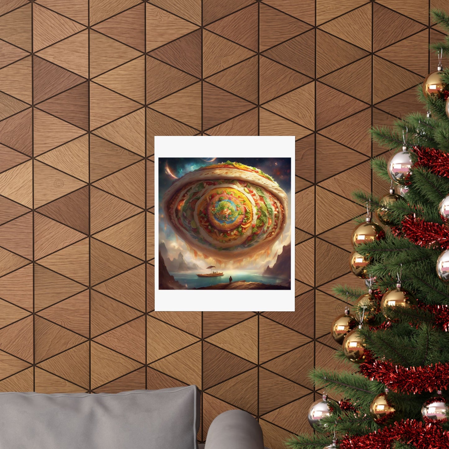 Cosmic Taco Portal Surreal Food Fantasy Art Poster
