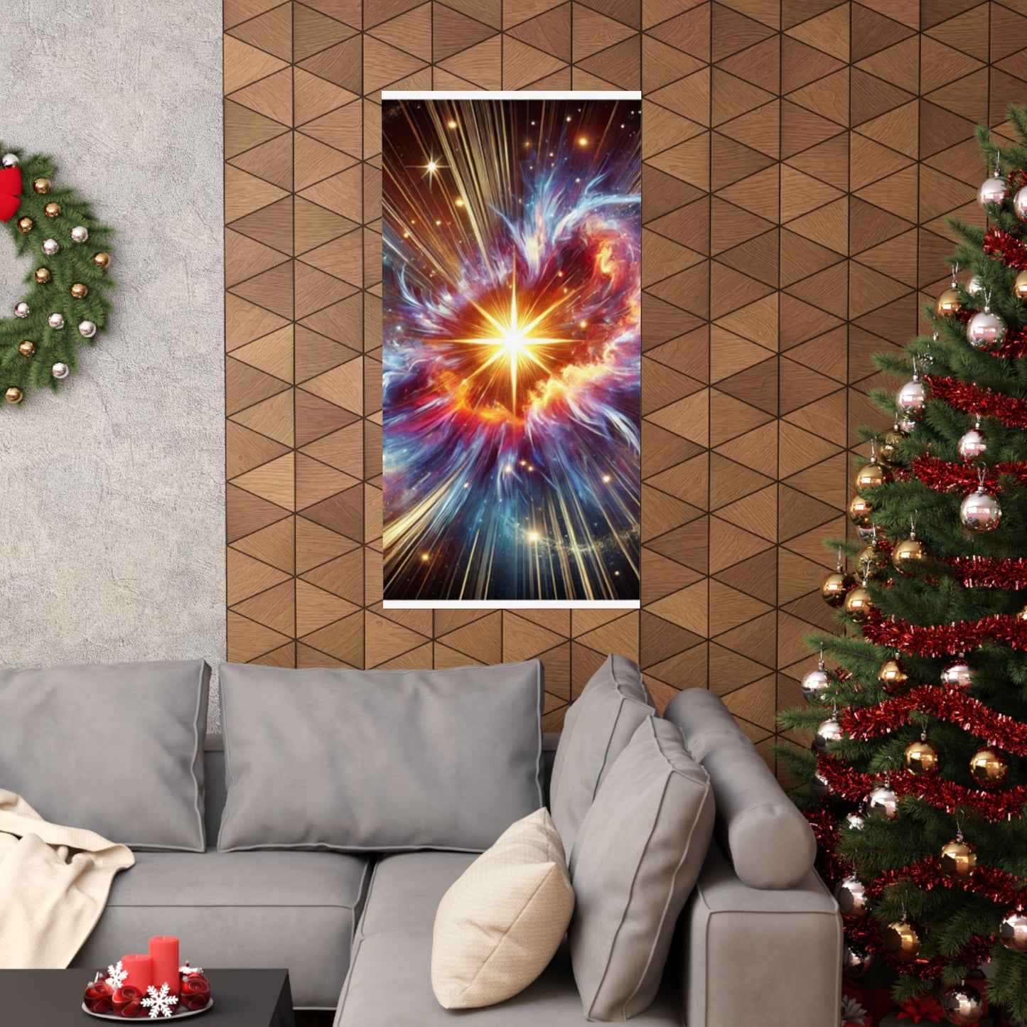 Cosmic Starburst Energy Abstract Space Poster Wall Art Decor