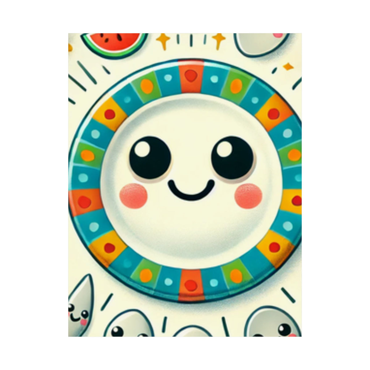 Happy Little Kitchen Club Kawaii Food Poster Kitchen Wall Art Decor