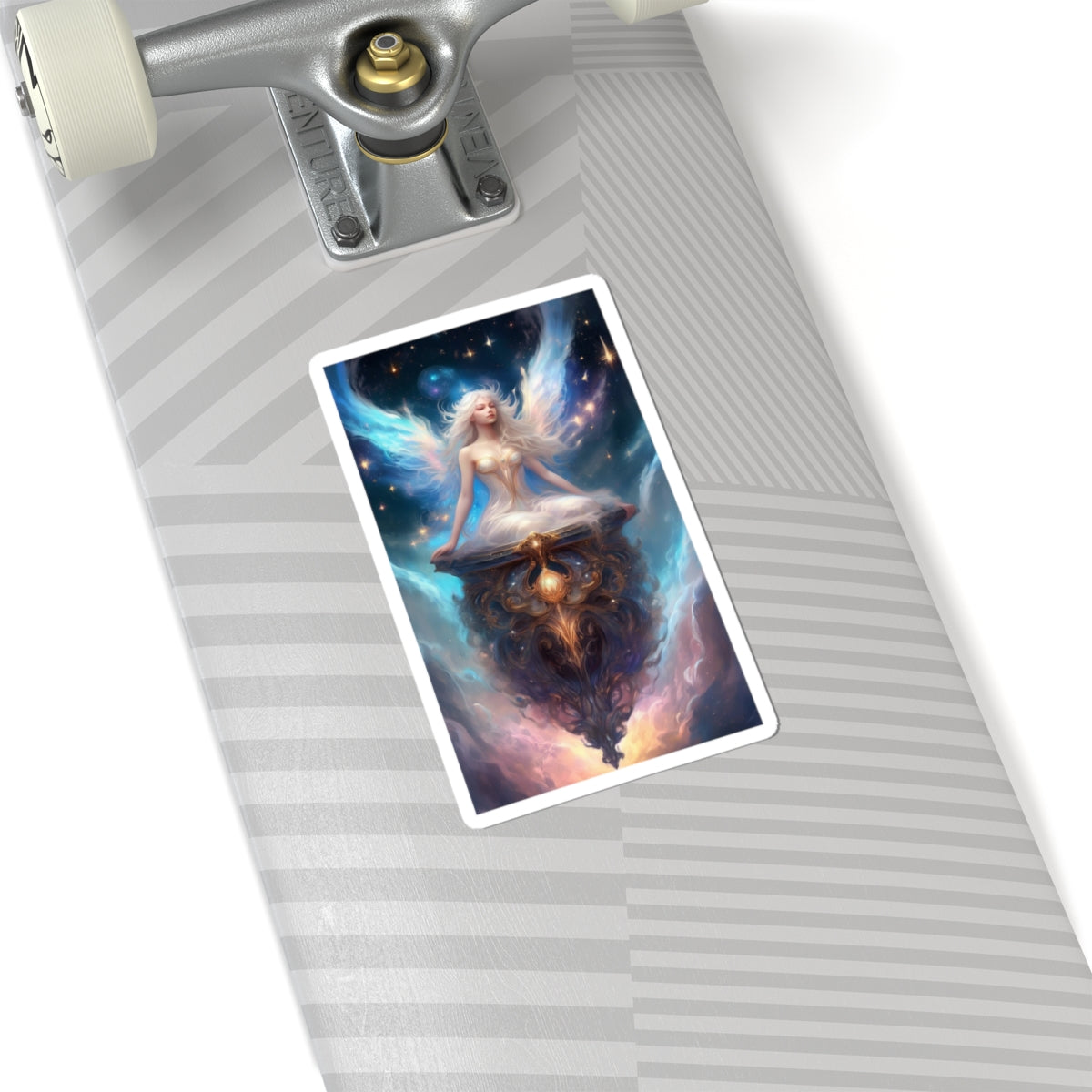 Celestial Winged Meditation Fantasy Portrait Sticker