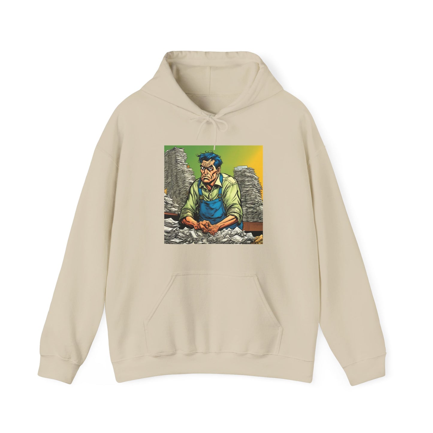 Paperwork Chaos Desk Worker Funny Office Art Hoodie
