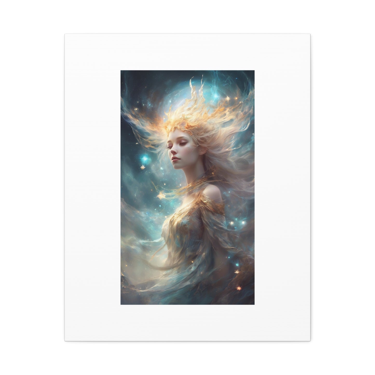Solar Celestial Spirit Fantasy Portrait Canvas