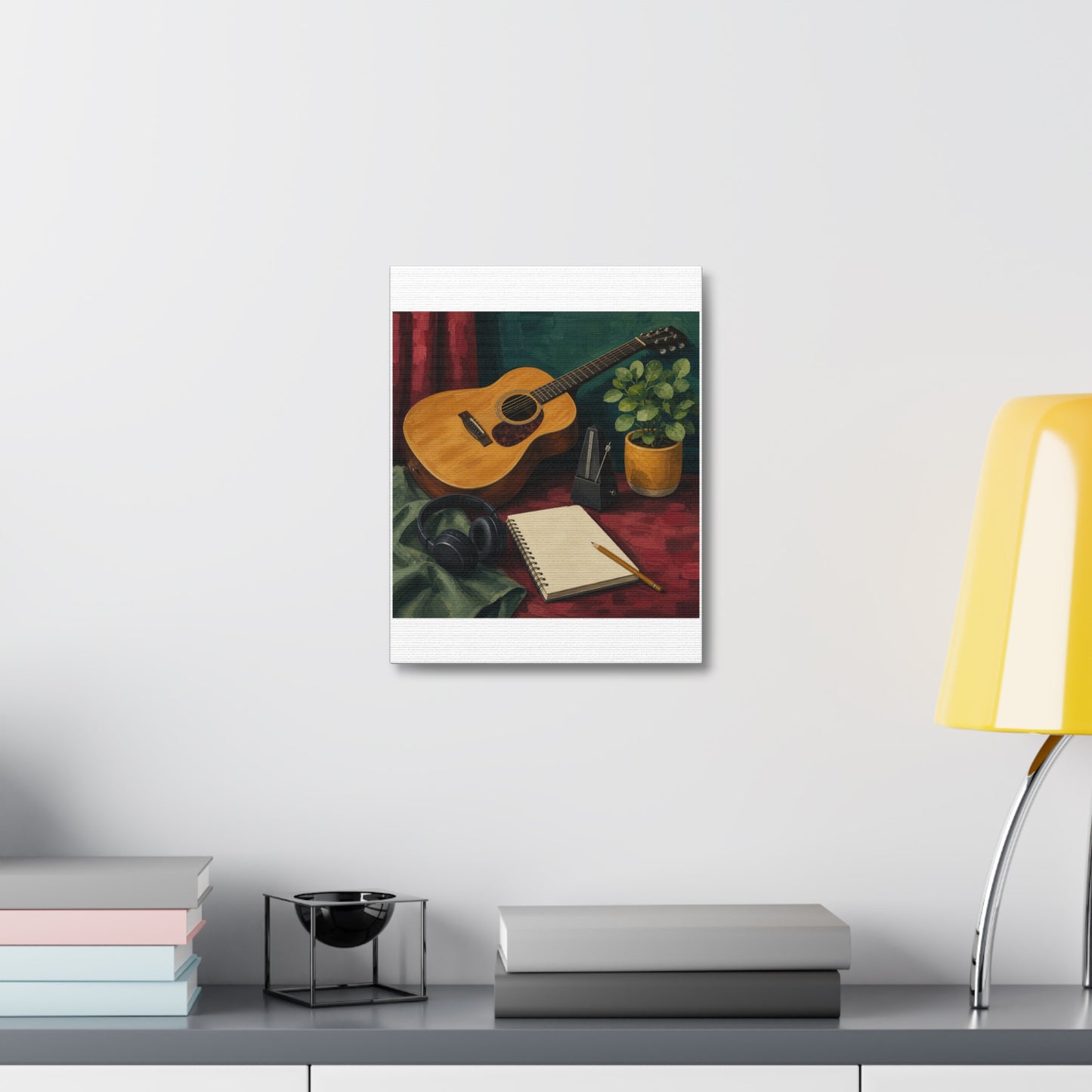 Cozy Acoustic Music Practice Art Canvas Art
