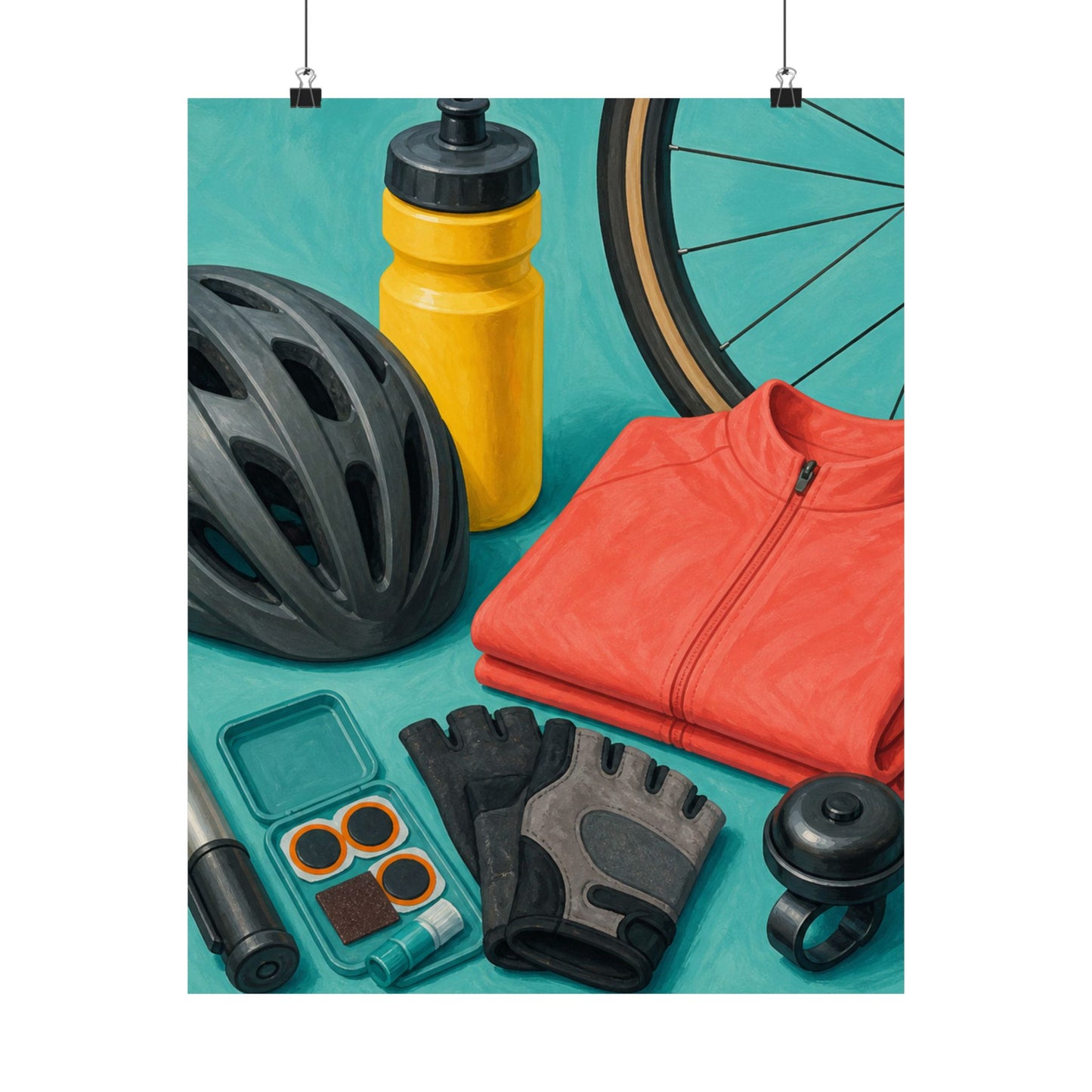 Colorful Cycling Gear Hobby Poster