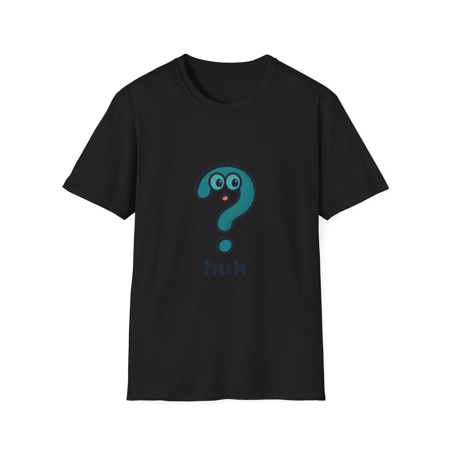Confused Question Mark Character T-Shirt | Funny “Huh?” Cartoon Graphic Tee, Silly Expression Humor Shirt