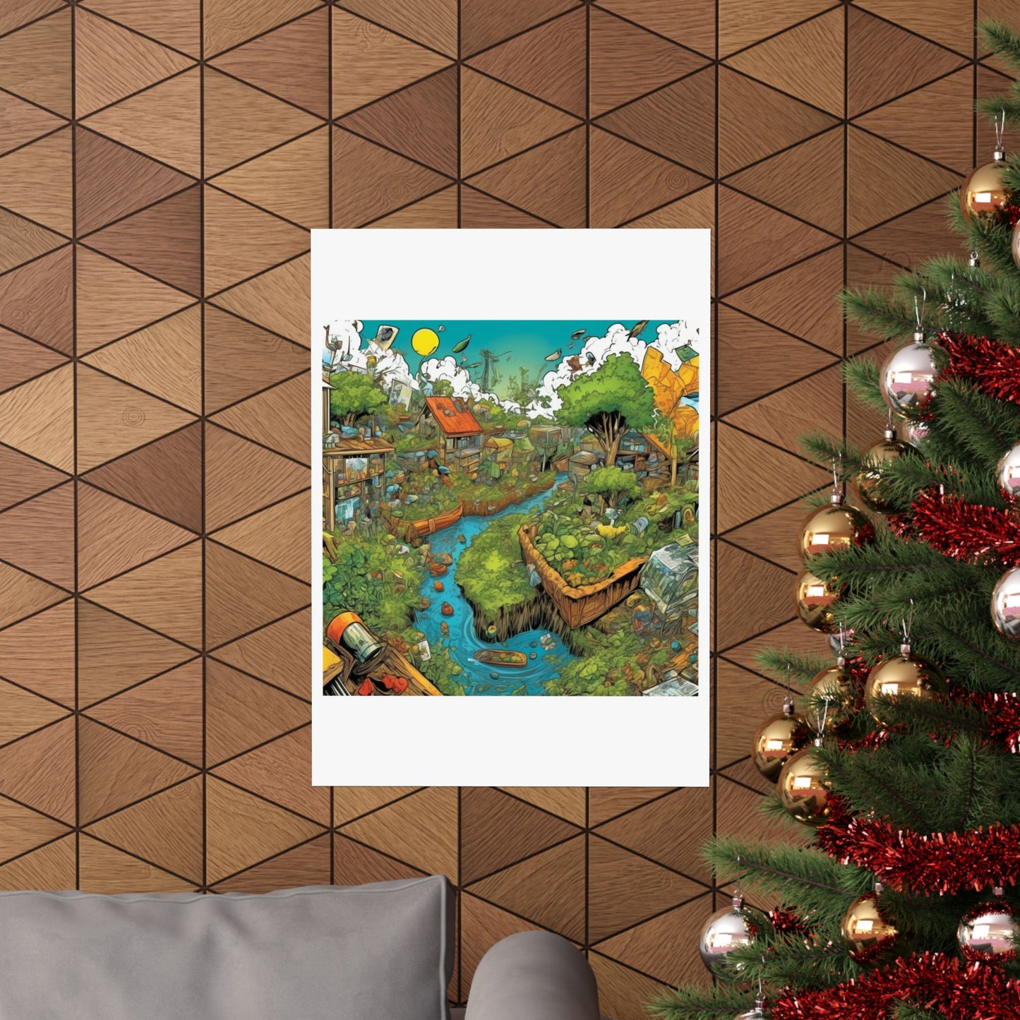 Whimsical Garden Stream Nature Gift Art Poster