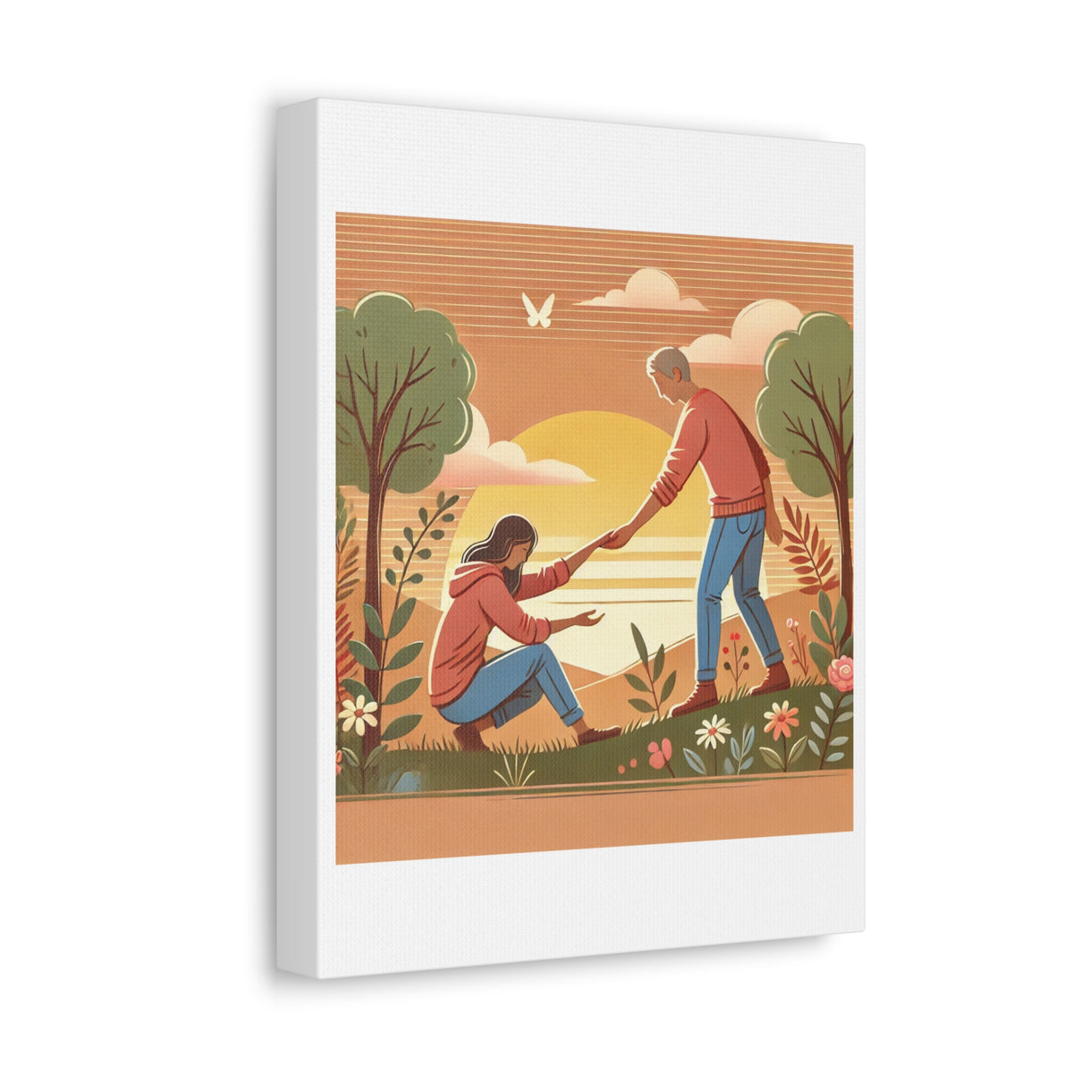 Helping Hands Sunset Garden Canvas Wall Art