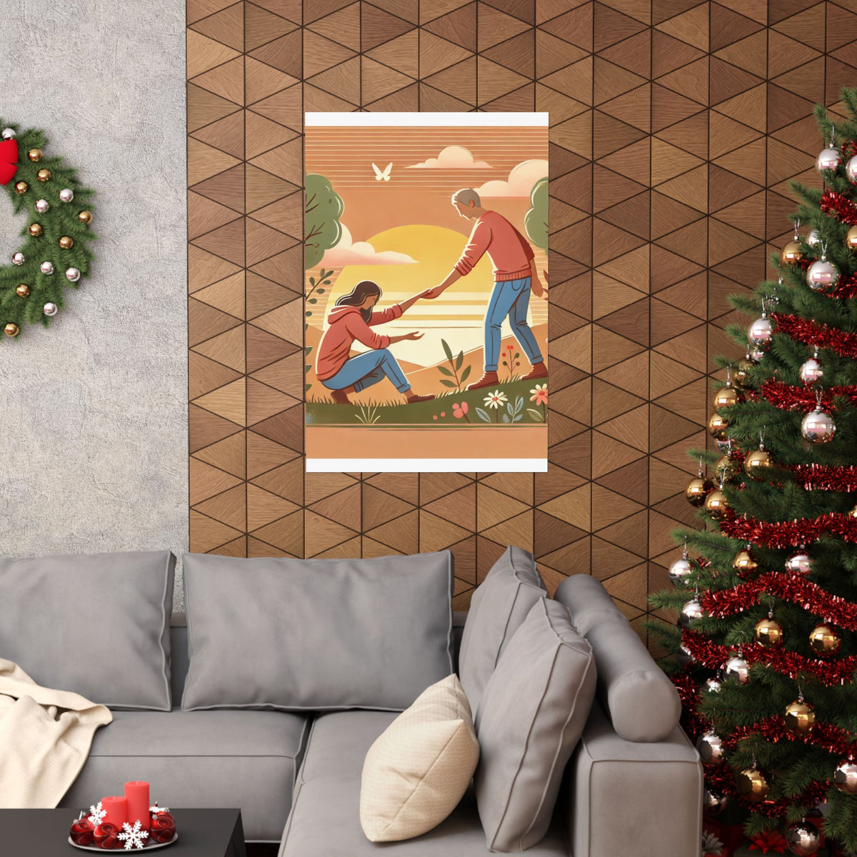 Helping Hands Sunset Garden Wall Art Poster