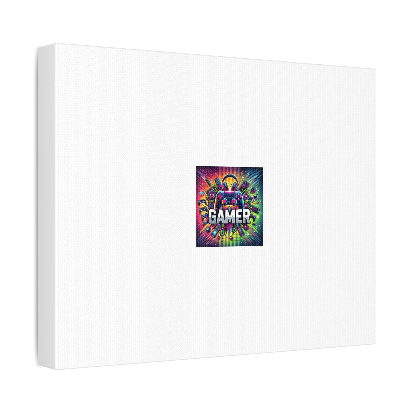 Neon Gamer Energy Retro Arcade Gaming Canvas Wall Art