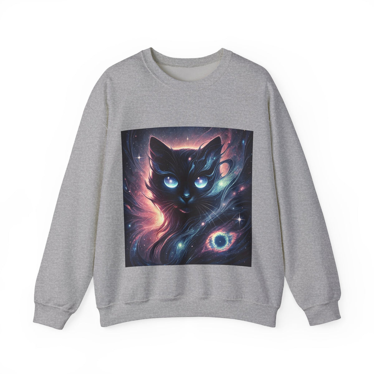 Cosmic Black Cat Galaxy Celestial Sweatshirt
