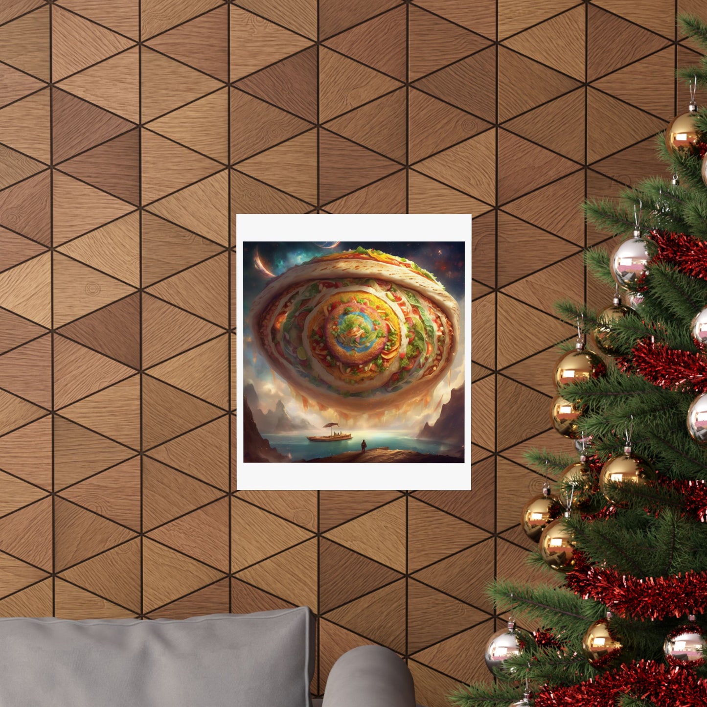Cosmic Taco Portal Surreal Food Fantasy Art Poster