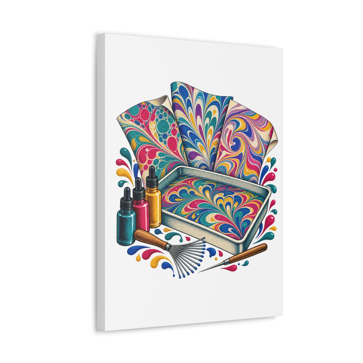 Colorful Paper Marbling Workshop Canvas