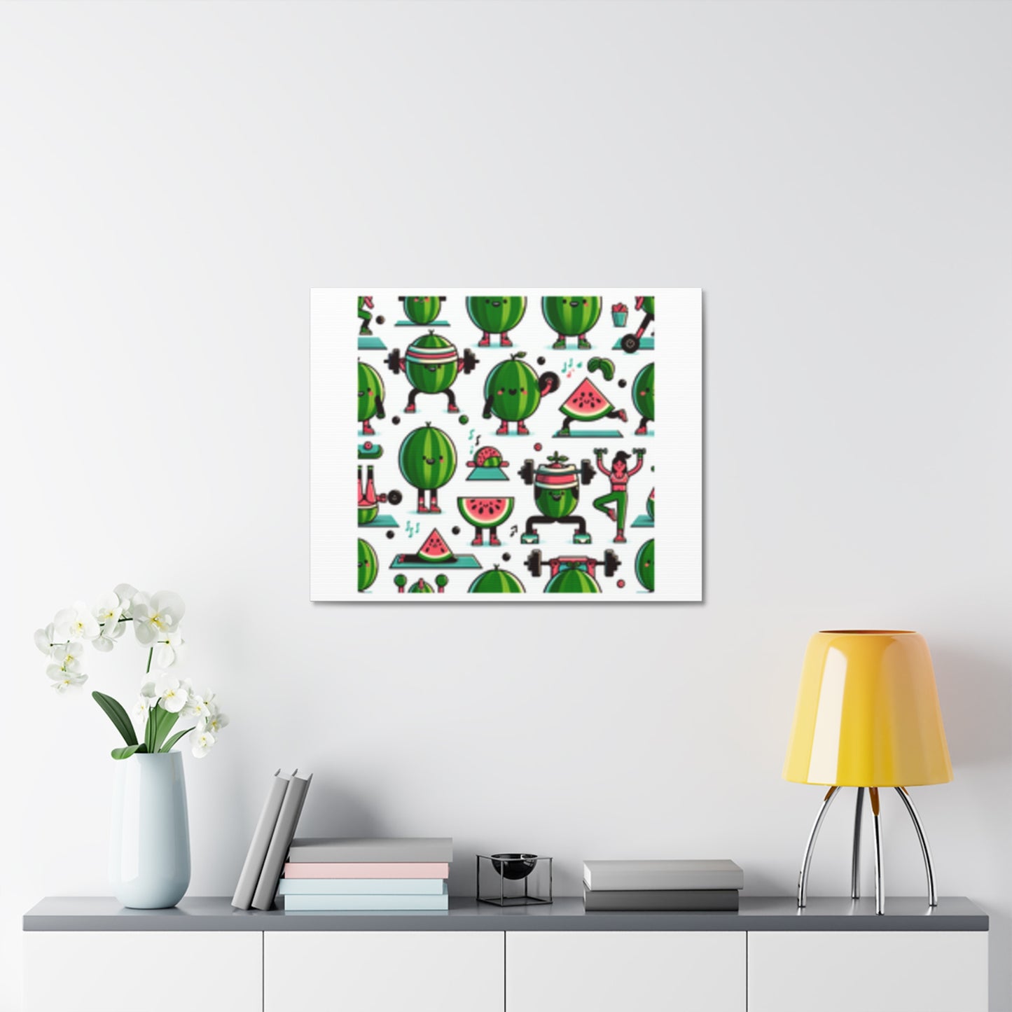 Watermelon Workout Club Cute Food Fitness Canvas Wall Art