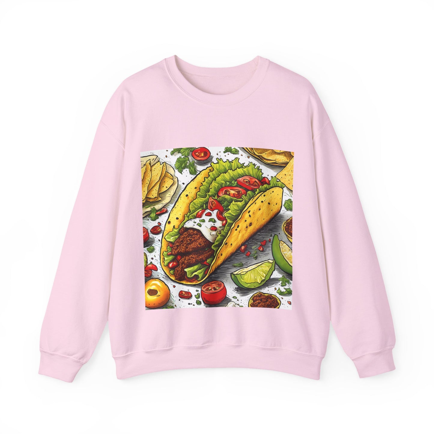 Bold Taco Illustration Foodie Gift Art Sweatshirt