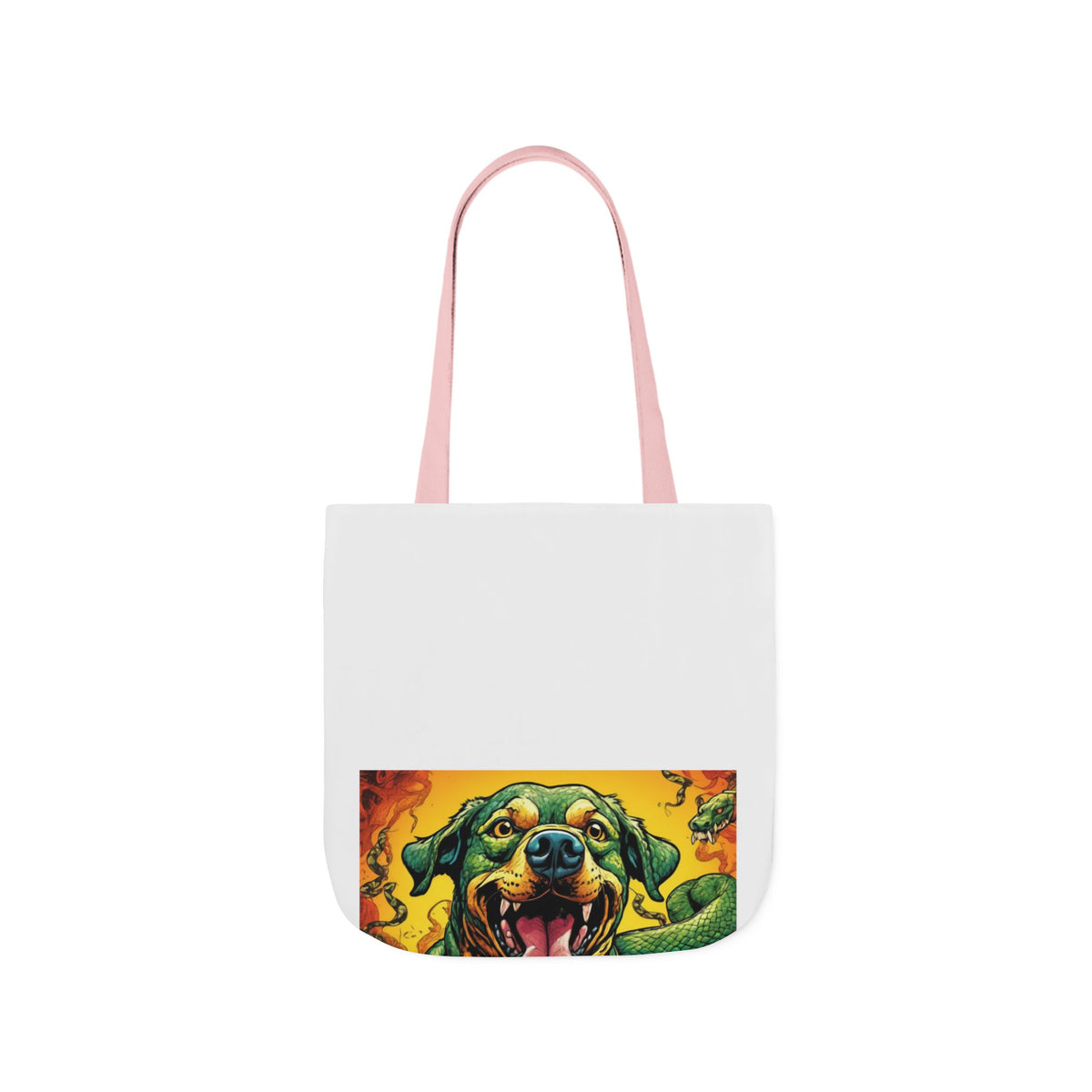 Surreal Serpent Hound Dark Fantasy Canvas Tote Bag