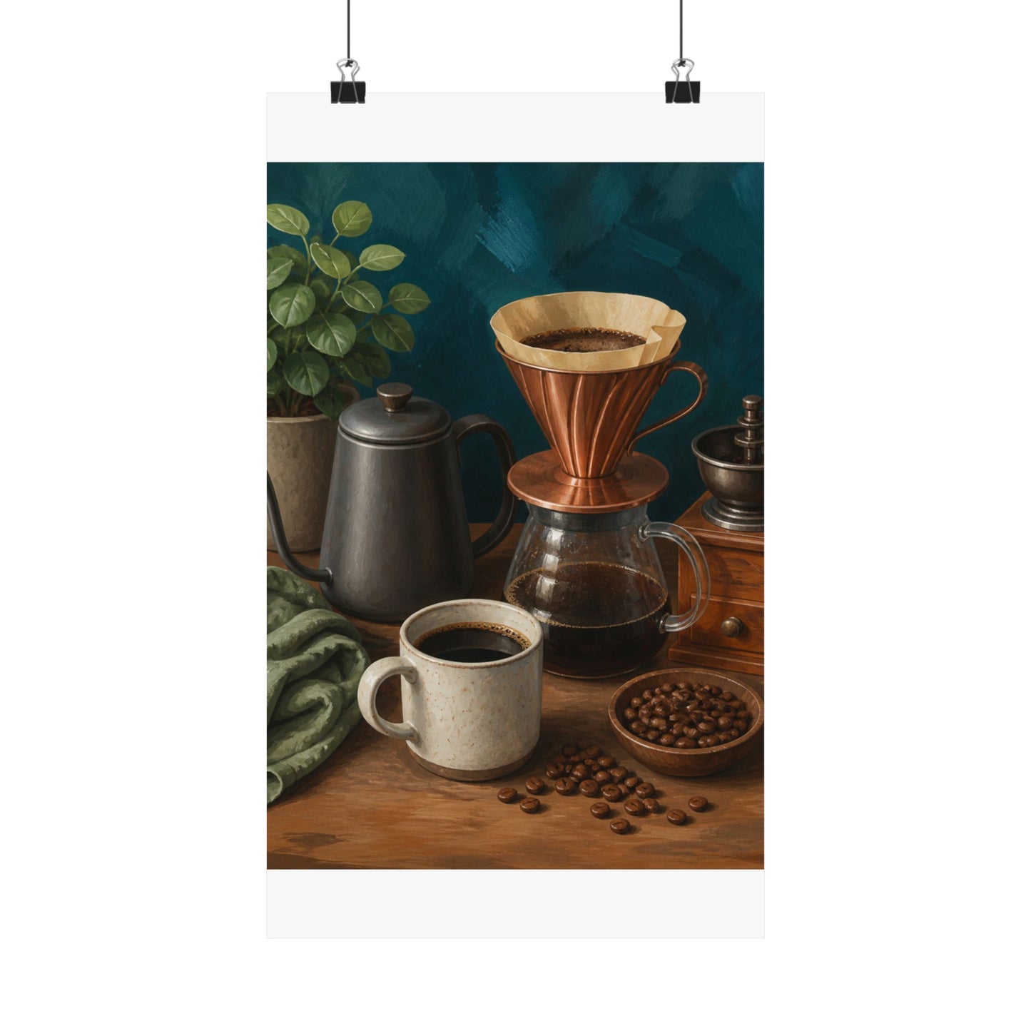 Warm Home Coffee Brewing Art Poster