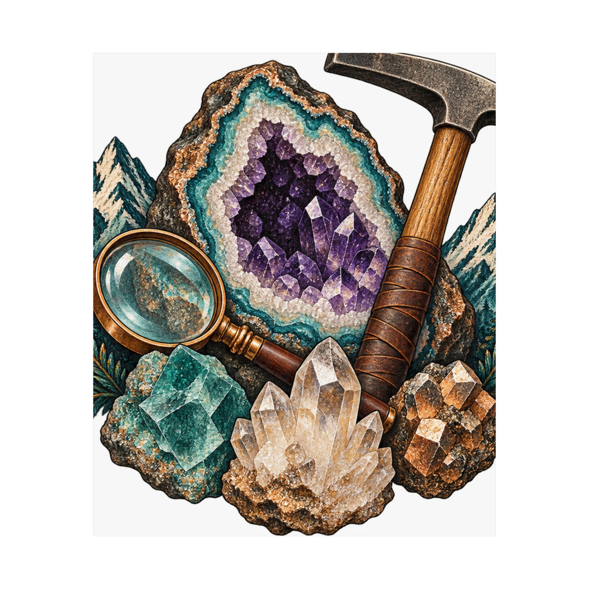 Vintage Geode and Rockhounding Field Kit Poster