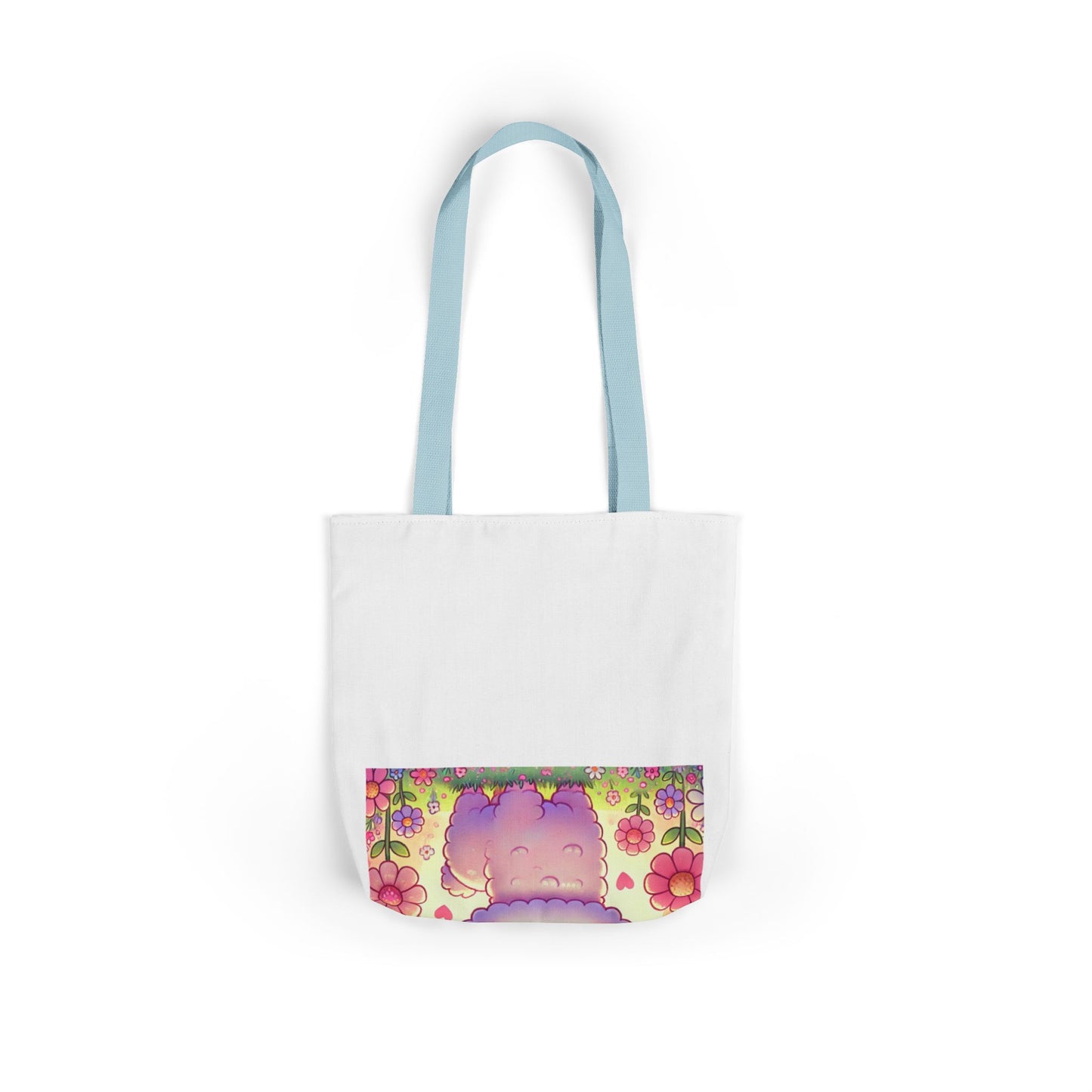 Pastel Floral Alpaca Garden Kawaii Canvas Tote Bag