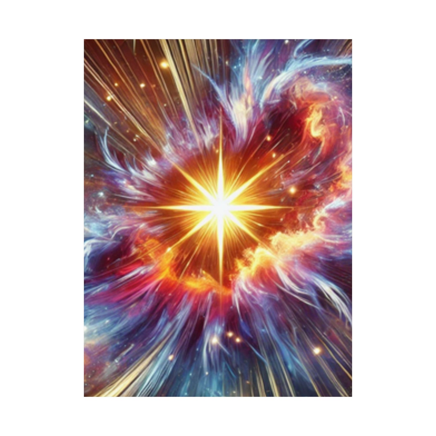 Cosmic Starburst Energy Abstract Space Poster Wall Art Decor