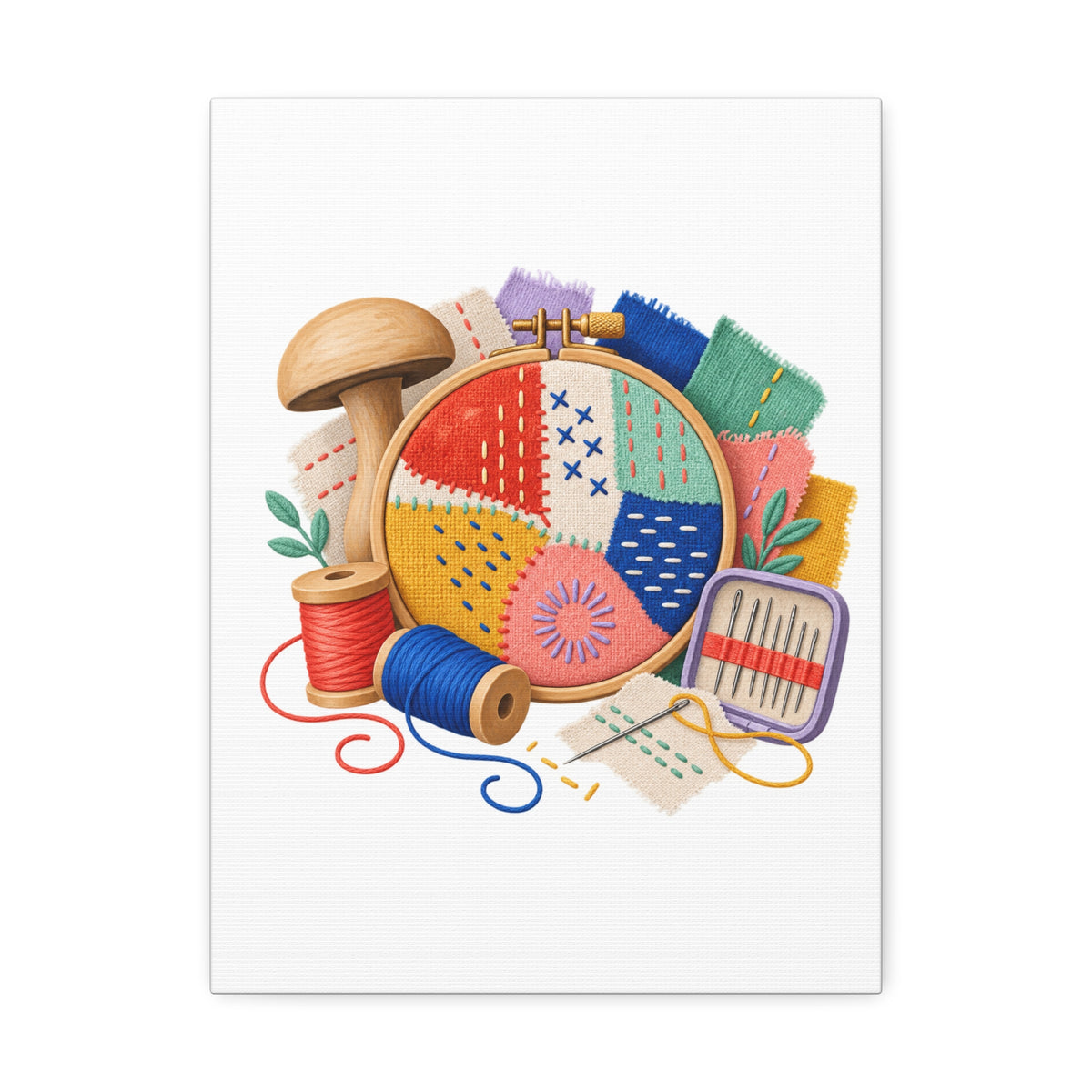 Colorful Visible Mending Workshop Canvas