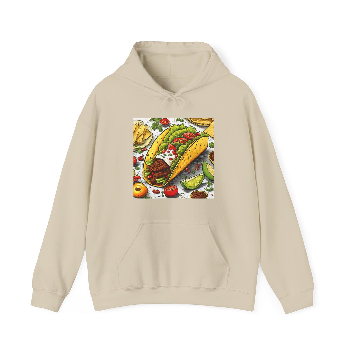 Bold Taco Illustration Foodie Gift Art Hoodie