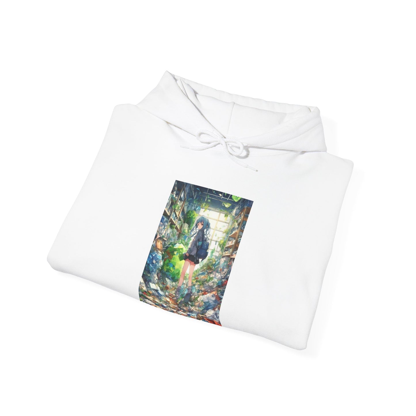 Green Recycling Alley Anime Girl Eco Graphic Hoodie