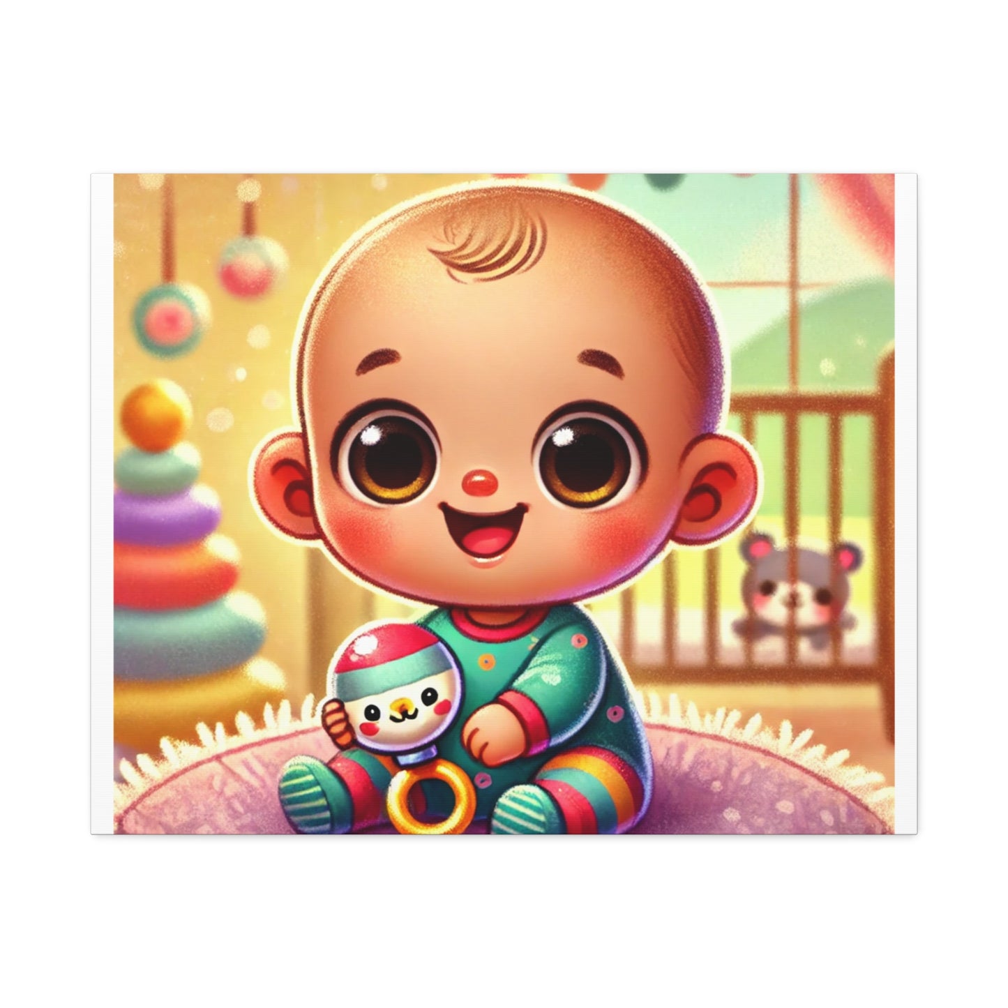 Cheerful Baby Nursery Playroom Canvas Art