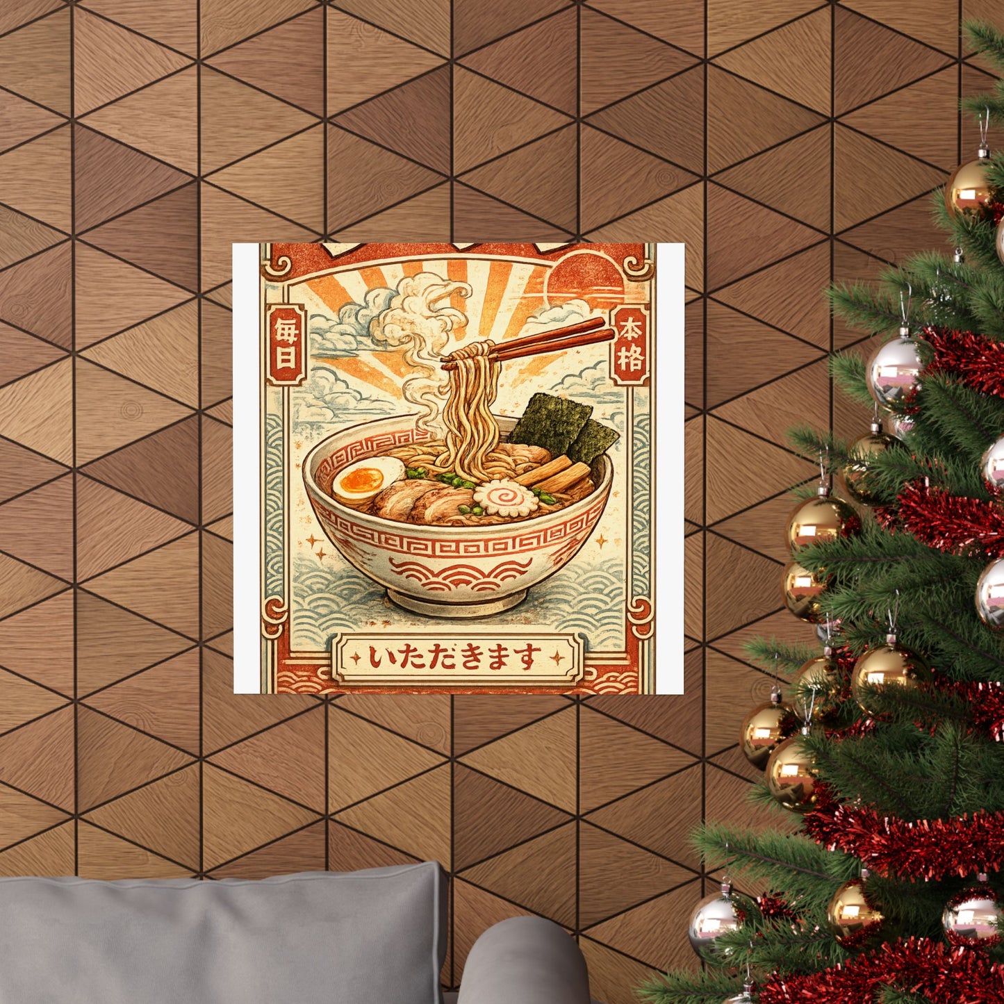 Vintage Ramen Bowl Japanese Food Art Poster