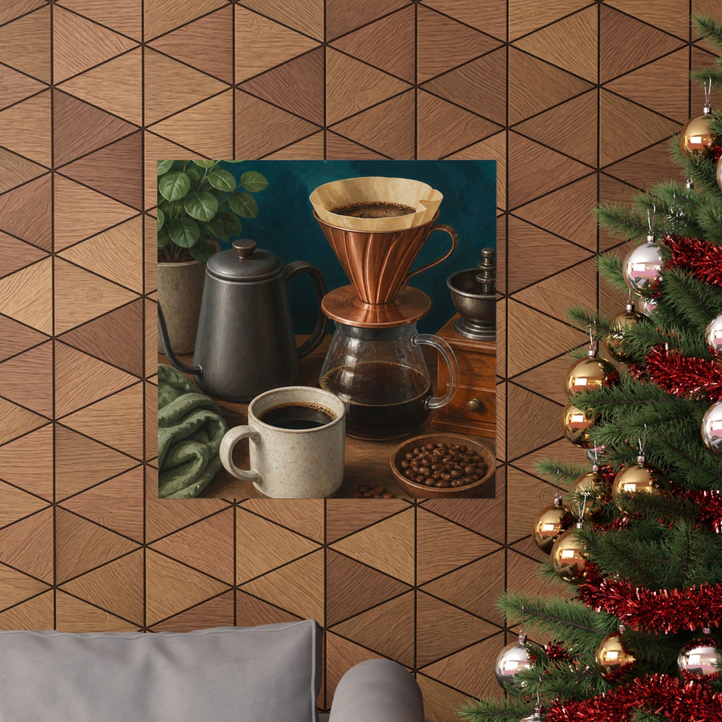 Warm Home Coffee Brewing Art Poster