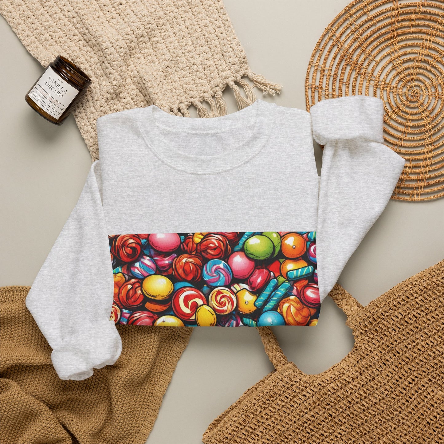 Colorful Candy Pattern Sweets Gift Art Sweatshirt