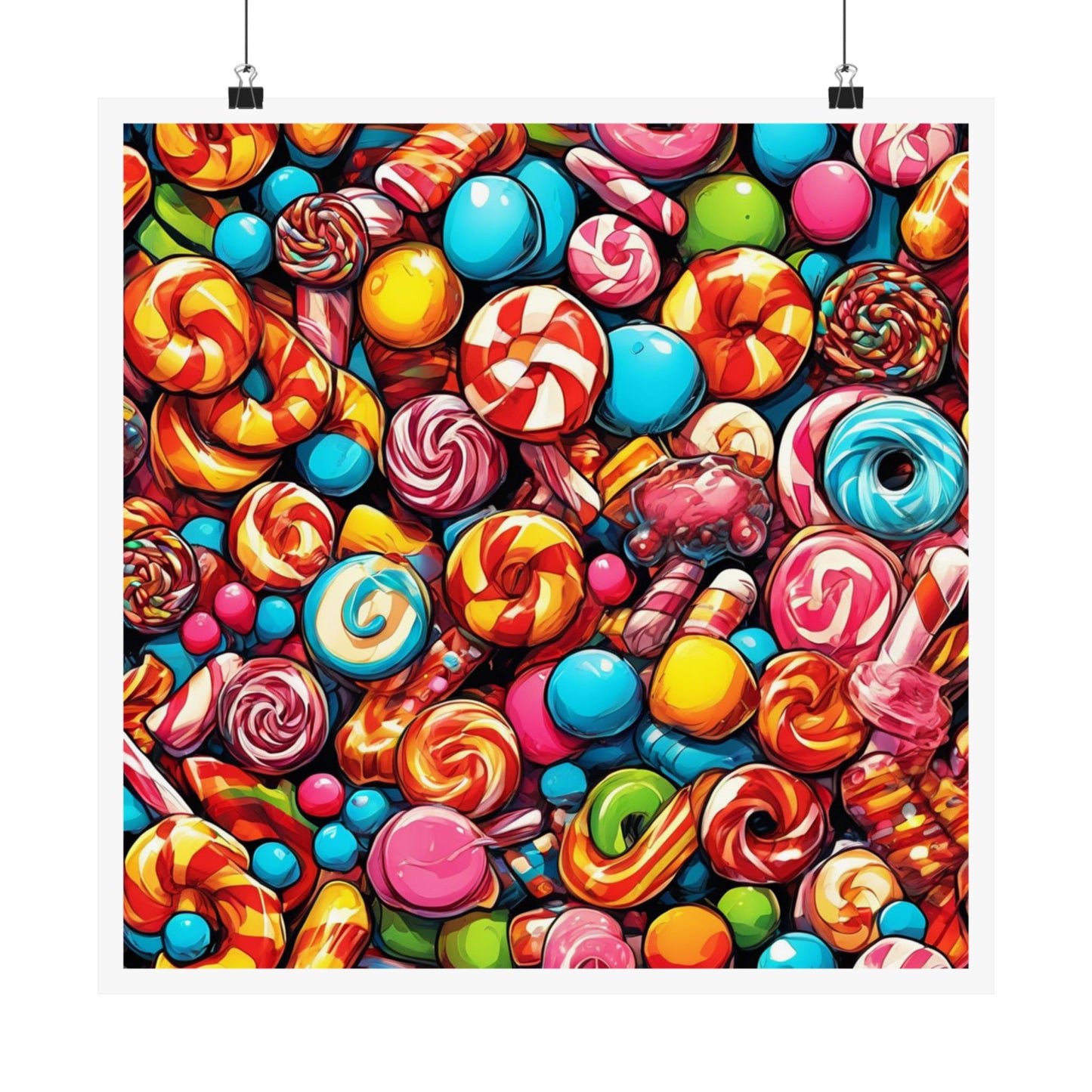 Colorful Candy and Lollipop Pattern Poster