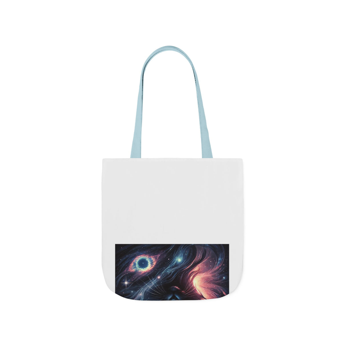 Cosmic Black Cat Galaxy Celestial Canvas Tote Bag