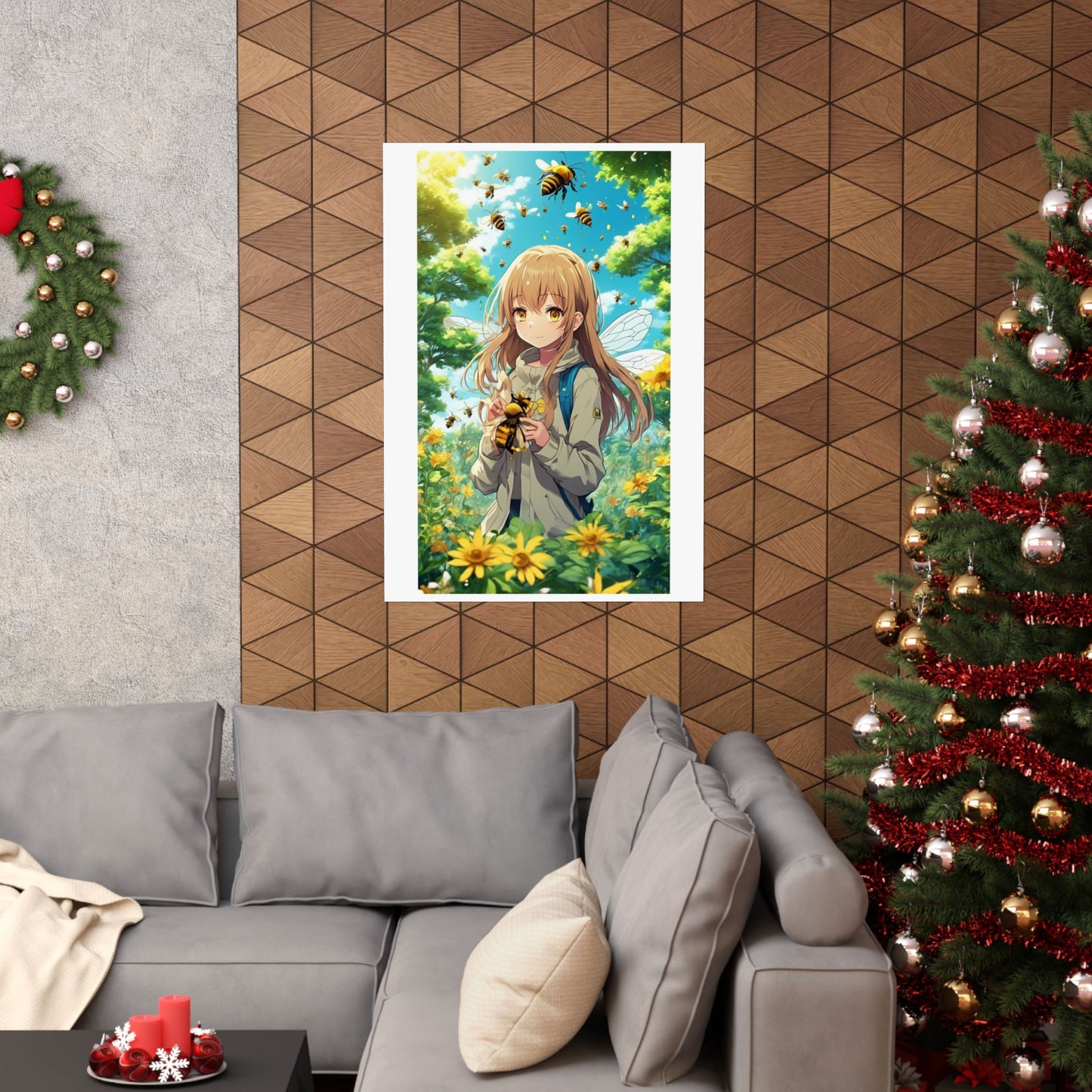 Bee Fairy Garden Anime Nature Art Poster