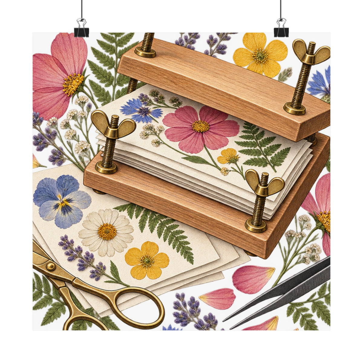 Botanical Flower Press Workshop Poster