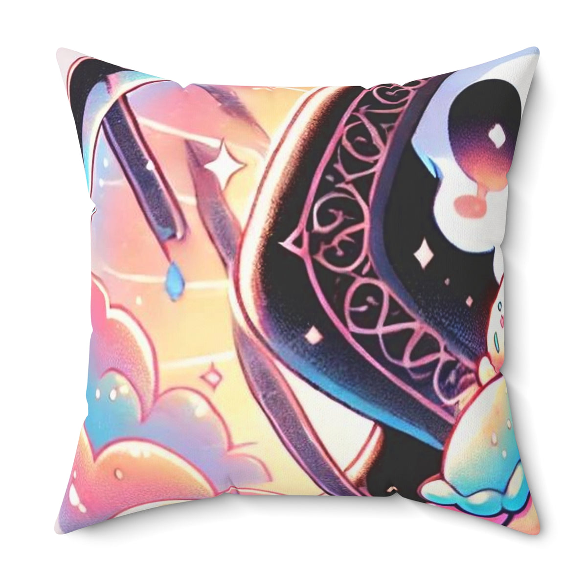 Pastel Grim Reaper Ice Cream Gothic Decorative Pillow